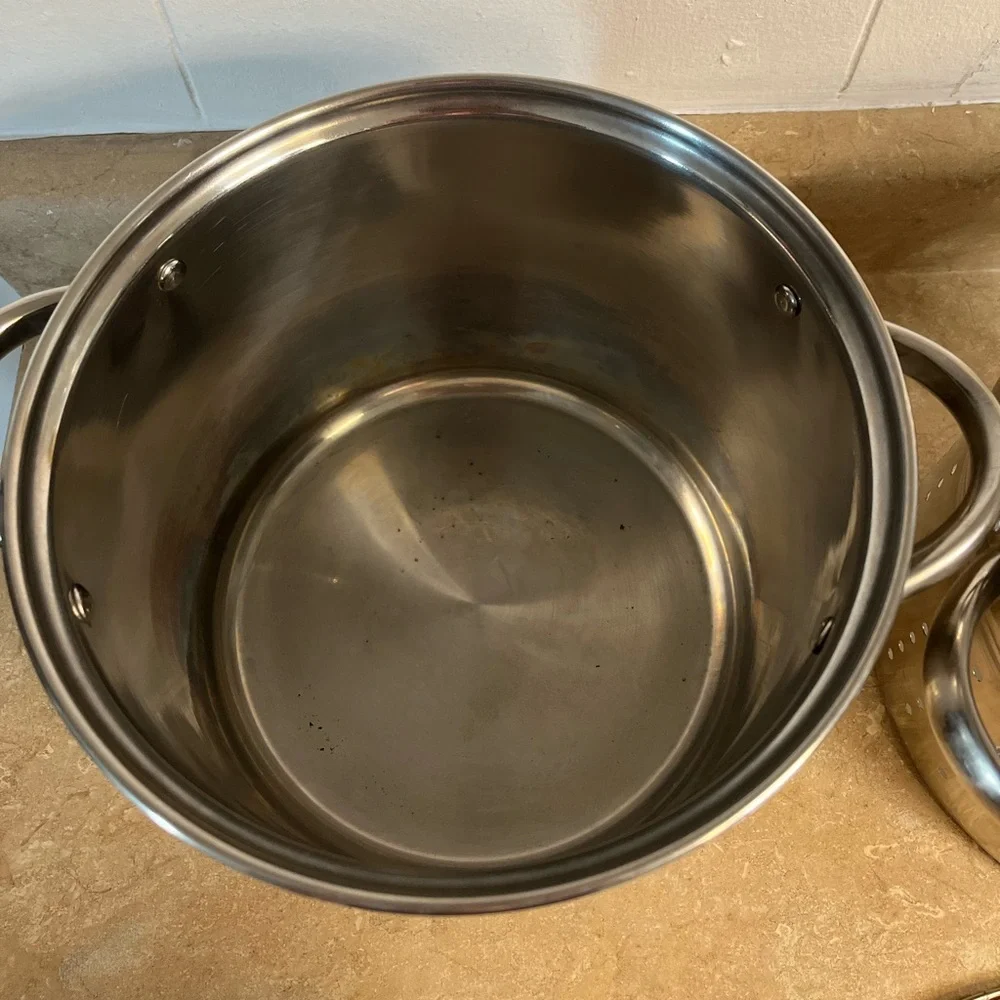 Stainless Steel Stock Pot with Steamer Insert and Glass Lid